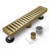 HTOH Gold Shower Drain, 304 Stainless Steel Linear Shower Drain