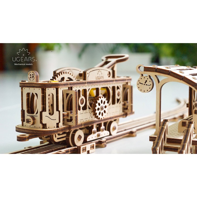 Ugears ユーギアーズ Tram Line トラムライン ;70028　木のおもちゃ 3D立体 パズル