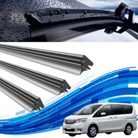 Nissan Serena C26 Old Type Wiper Replacement Rubber Compatible Size Genuine Replacement Set Natural Rubber Driver Passenger Seat Rear Set of 3 C26 FC26 FNC26 HC26 HFC26 WeCar