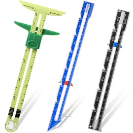 3 Pieces Sliding Gauge Measuring Sewing Tool Set Measuring Sewing Gauge 5-in-1 T-Shaped Sliding Gauge Ruler Fabric Quilting Ruler for Beginner Knitting Crafting Sewing Supplies