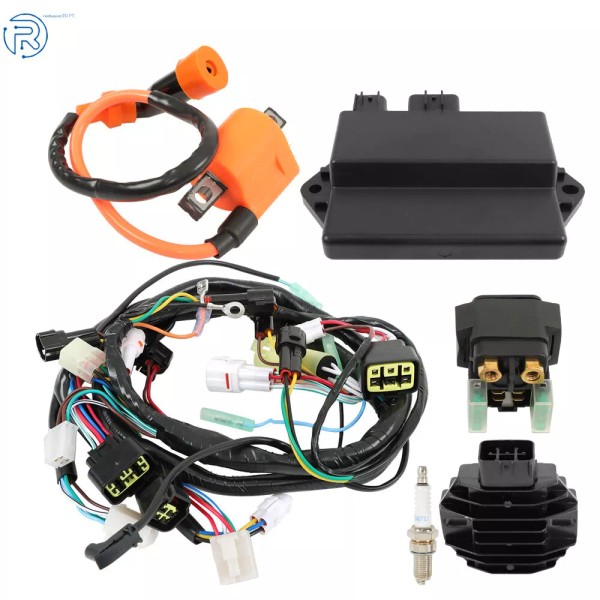 netuera CDI Ignition Coil Spark Plug Relay Wire Harness For