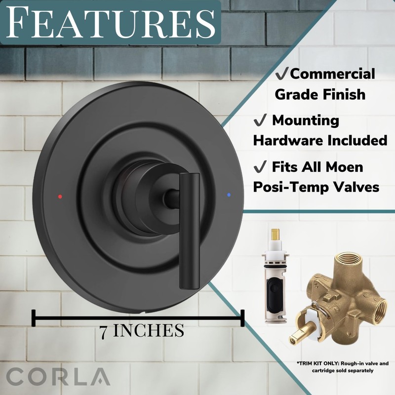 Corla Posi Shower Trim Replacement for Gibson Pressure-Balancing Modern One