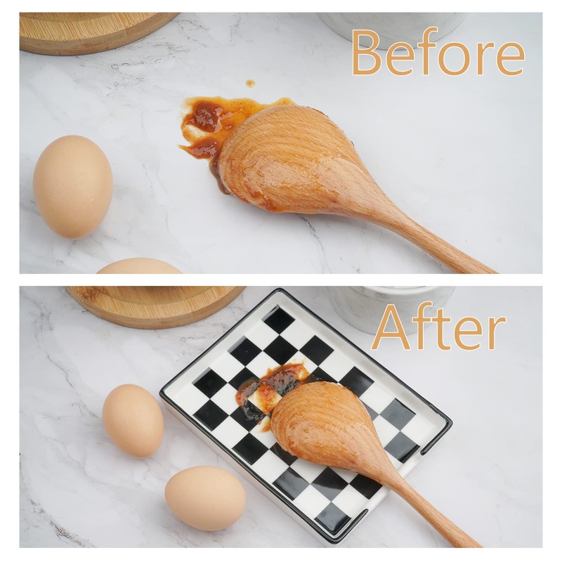 Spoon Rest,Ceramic Spoon Rest for Kitchen Counter Dishwasher Safe Marble