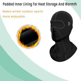 ub kcsxr Ski Mask, Cold and Windproof Balaclava for Women and Men - Perfect for Winter Running, Motorcycling, Cycling and Ski Motorcycle Caps (Black), black