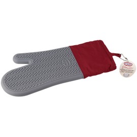 Dr. Oetker Silikon- Back und Ofenhandschuh Flexxibel, Topfhandschuh mit Innenleben aus Baumwolle, Grillhandschuh, Kochhandschuh mit Anti-Rutsch-Grifffläche - hitzebeständig bis 230°C, Menge: 1 Stück