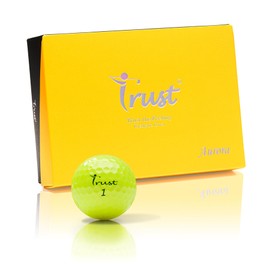 Trust Aurora Golf Balls - Eye-catching Golf Balls, Far and Straight Flying, High Flight Stability and Stopping Power, Crystal Urethane, Tour Quality, 3-Piece Dynamic Core, 12 Balls, Aurora Yellow