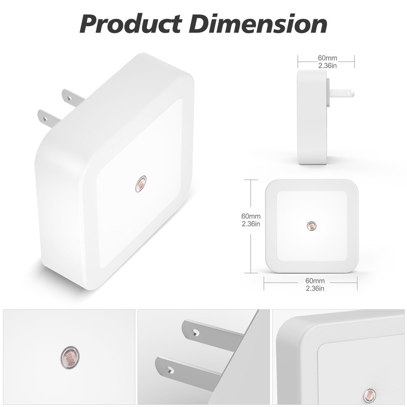 Sujeet Red Night Light, Night Lights Plug into Wall 4-Pack,