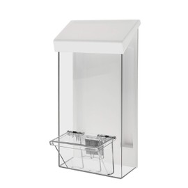 Marketing Holders 4"w x 9"h Outdoor Realtor Brochure Tri Fold Pamphlet Display Printed Material Menus Maps Guides with Attached Business Card Holder Clear Acrylic Value Pack of 2