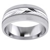 LANDA JEWEL Heavy Sterling Silver 8mm Mens Wedding Band Arrow