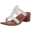 Franco Sarto Womens Ezra Block Heel Sandal White Leather 9.5