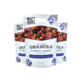 NutHouse! Granola Company - Premium Blueberry Crumble Granola | Certified Gluten-Free, Non-GMO, Kosher | Vegan, Soy-Free | 11.5 oz. Bag (3-Pack)