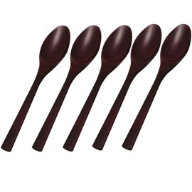 若泉 Lacquerware 割烹 Lacquerware Dessert Spoons, 5 Pairs