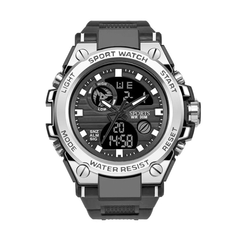 LED Sports Watch Electric Luminous Shook Proof Multi Function Quartz