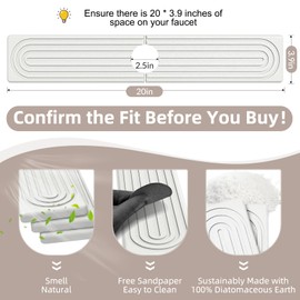 AKUVU Faucet Mat for Kitchen Sink - Super Absorbent Diatomite Fast Drying Stone, Quick Drying Splash Guard,Prevents Moisture Buildup Sink, Durable Protector for Kitchen,Bathroom Counter