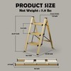 HillhutApex 3 Step Stool, Aluminum Foldable Step Ladder, Lightweight Stable