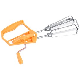 Hand Crank Whisk + Egg Beater, Stainless Steel Hand Whip Whisk Beater Mixer Cooking Tool Kitchen(Orange)