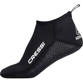 CRESSI Aqua Grip Neoprene Socks 3 mm - Unisex Neoprene Double Lined Black 3 mm Short Socks with Non-Slip Sole, Ideal for Water and Surface Activities