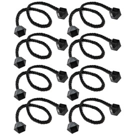 8 Packs Magnetic Curtain Tiebacks for Drapes, Decorative Drape Tie Backs Holdback Holder, Convenient Drape Tie Backs, Curtain Tie Backs Holdback Holder for Window Draperies, No Tools Required (Black)