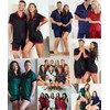 SWOMOG Couples Pajama Set Women & Men Silk Satin Short