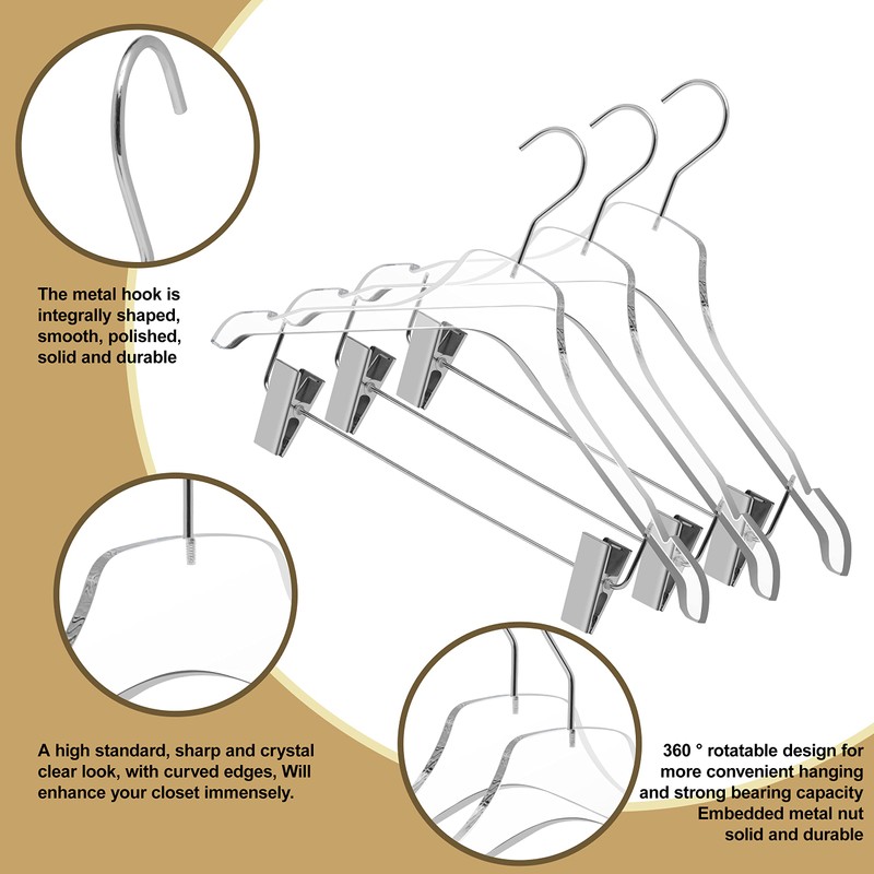 Quality Lucite Acrylic Clear Skirt Pants Trousers Bottom Hangers -