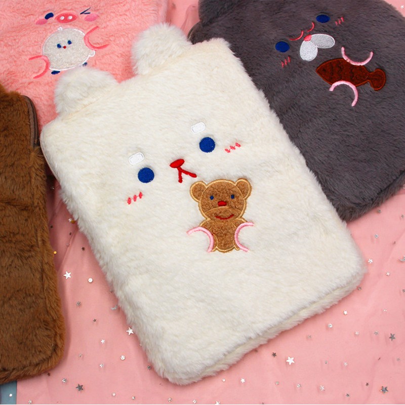 Plush Tablet Bag for Girls Cute Pattern Multiple Protection Lightweight