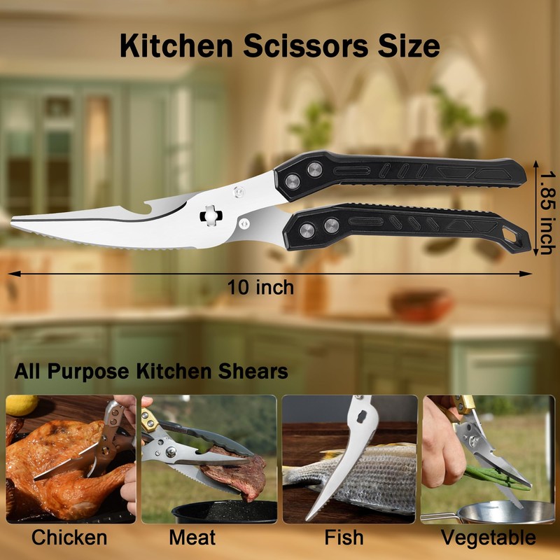SLEMOON Heavy Duty Kitchen Poultry Shears - Professional Food Scissors