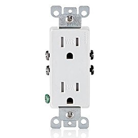 Leviton 15 amps 125 V Duplex White Weather Resistant Outlet 5-15 R 1 pk
