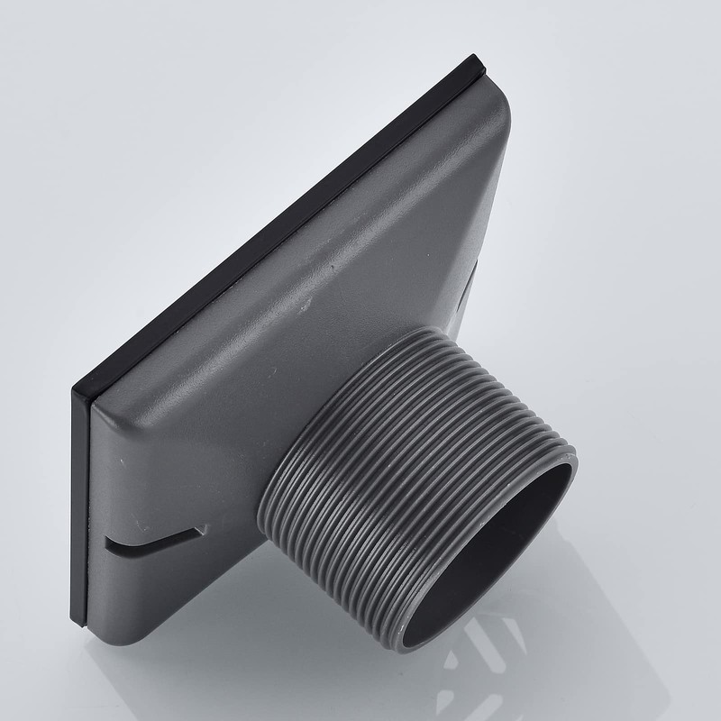 RANDOM 4 Inch Black Shower Drain Square with Adjustable PVC