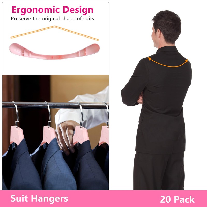 DEDU Suit Hangers for Men 20 Pack, Sweater Hangers No