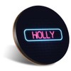 1 x Round Jumbo Size Coaster 12cm Neon Sign Design