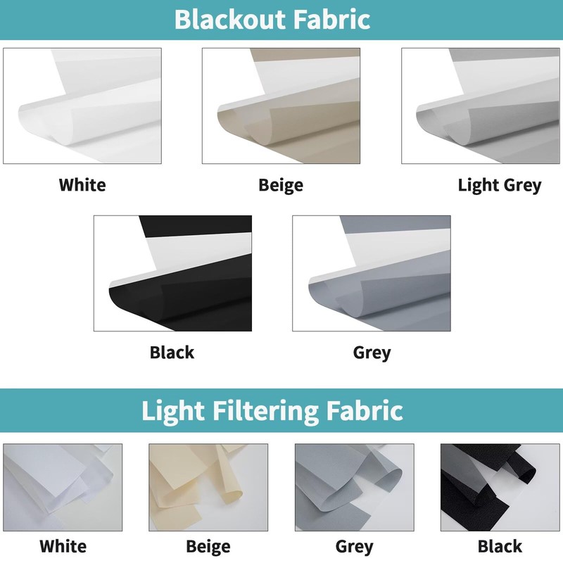 MYshade Custom No Drill Zebra Roller Shades, Blackout(85%) Cordless Dual