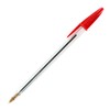 Bic Cristal Stic Ballpoint Pen, 1.0mm, Medium Point, Red Ink,