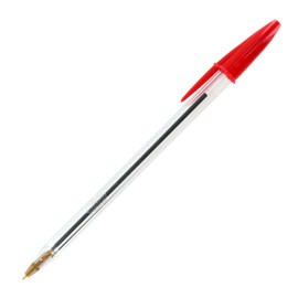 Bic Cristal Stic Ballpoint Pen, 1.0mm, Medium Point, Red Ink, Pack of 60