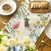 Artoid Mode Daisy Eucalyptus Lavender Floral Leaves Summer Table Runner,