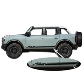 Benini Design Studio Mountain Range Rocker Stripes Decal 4- Graphics Vinyl Sticker Racing Stripes Compatible with Ford Bronco 4 2021 2022. (Matte Black)