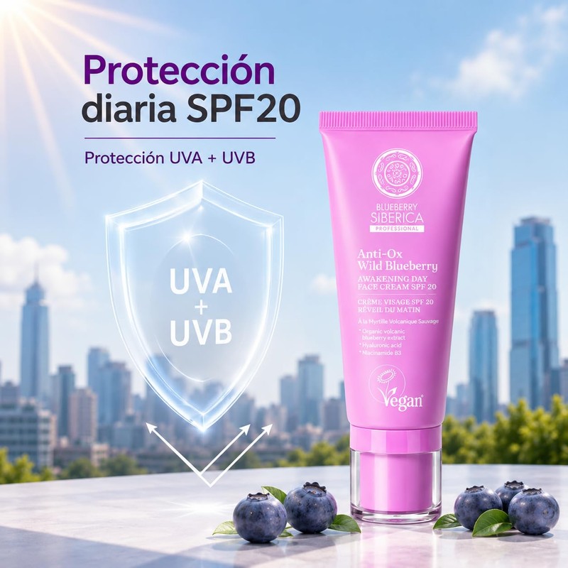 Natura Siberica Anti-OX Wild Blueberry. Awakening day face cream