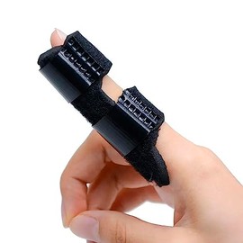 SEVEN MINE Férula Dedo en Gatillo Soporte Inmovilizador | Aluminio Ergonómico Ajustable | Alivio Artritis, Tendinitis y Esguince | Talla Universal Transpirable (1 Unidad) (Negro)