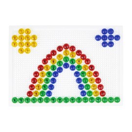 Lena 35627 Mosaic Plug-In Game Set, Mosaic with 120 Transparent Plugs, Mosaic Plug Diameter 15 mm, Mosaic Game for Children, Complete Set with Pegboard Approx. 28 x 19.5 cm and Organiser, Medium