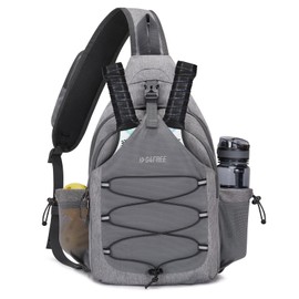 G4Free Sling Bag, Crossbody Pickleball Bag for Men Women, Lightweight Crossbody Chest Backpack for Sports, Travel, Light Grey