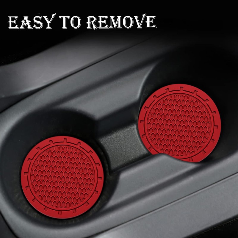 MEAJOO 4PCS Car Cup Holder Coaster, Non-Slip Cup Holders Embedded