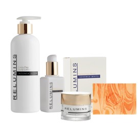 Relumins Essential Glow Travel Set Includes Luminous Serum Moisturizing Soap Premium Face Cream and Hydrating Body Lotion Kit