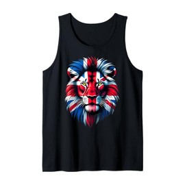 Union Jack Flag Lion Face Union Jack UK Flag Tank Top