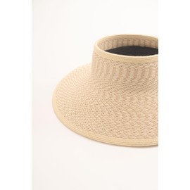 Pineapple&Star Vienne Visor Women's Summer Sun Straw Packable UPF 50+ Beach Hat (Natural)