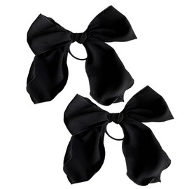 WOONEKY 2pcs Black Bowknot Hair Scrunchies Creative Fabric Hair Ties for Women and Girls Stylish Ponytail Holders for Everyday Use