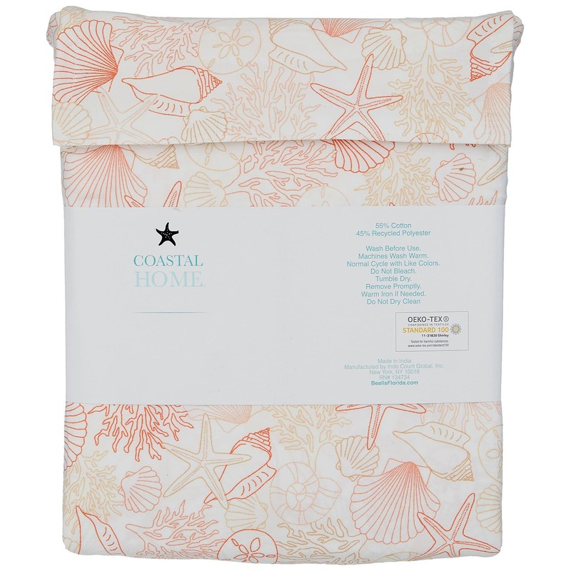 Coastal Home 4 Pc Shell Yeah Sheet Set King White