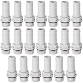 sourcing map Pack of 20 PVC Hose Connectors 10 mm or 25/64 Inch with Barb x 1/4 Inch G Plug Pipe Hose Nozzle Water Connection Extension