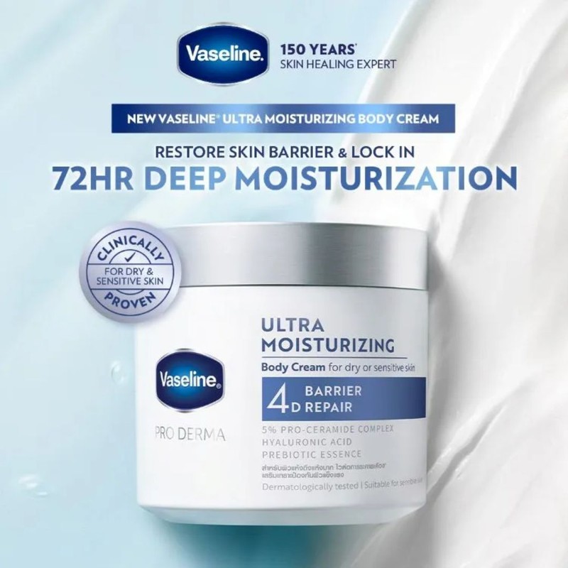 Vaseline Pro Derma 4 Ultra Moisturizing Body Cream 30g, 360g