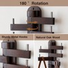 TRWISWDC Swivel Coat Rack Oak Coat Hooks for Wall, Wood