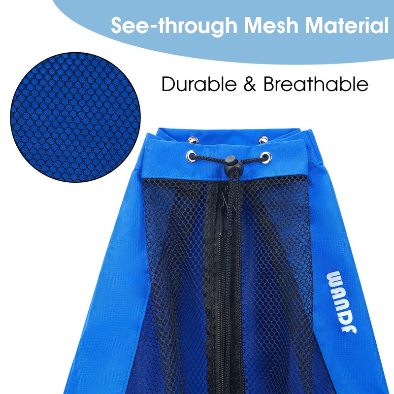 WANDF Swim Bag Mesh Drawstring Backpack Beach Backpack for Swimming,