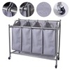 Laundry Sorter Cart 4-Bag Classics Rolling Laundry Hamper, Sturdy Frame